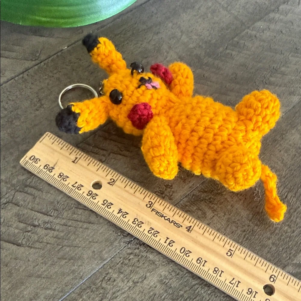 Crochet Yellow Keychain Handmade by Mom